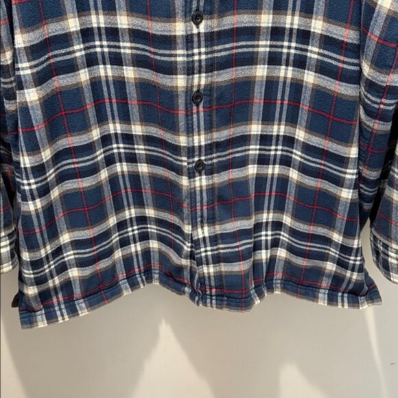 L.L.Bean fleece-lined flannel shirt, blue plaid pattern and traditional fit XL - Picture 4 of 5